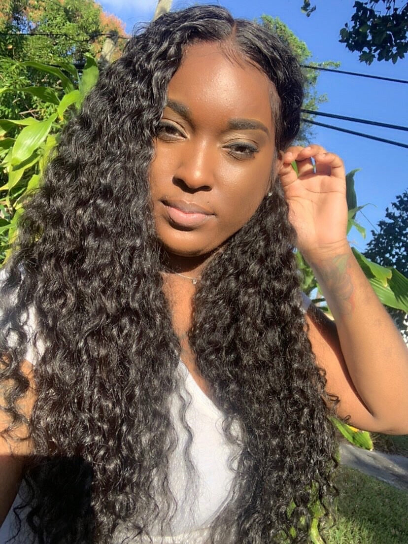 24” Custom Middle Part Deep Wave Full Lace Wig