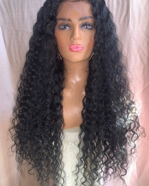 24” Middle Part Deep Wave Full Lace Wig (200% Density)