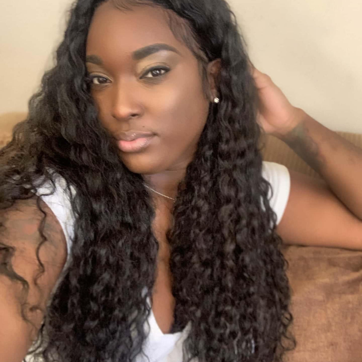 24” Custom Middle Part Deep Wave Full Lace Wig
