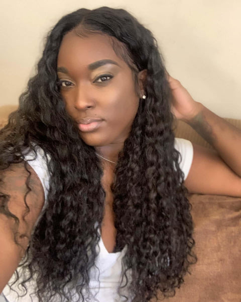 24” Custom Middle Part Deep Wave Full Lace Wig